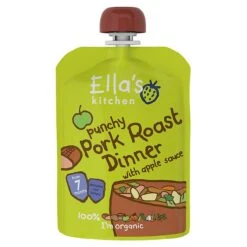 Ella's Kitchen Organic Pork Roast Dinner With Apples 130g(Ellas Kitchen Stage 2 From 7 Months Organic Roast Pork Dinner With Apple 130)