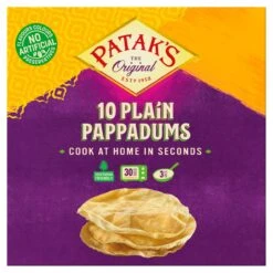Patak's Plain Cook At Home Pappadums 100g(Pataks 10 Plain Pappadums 100g)