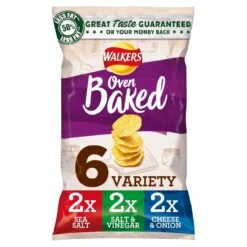 Walkers Oven Baked Variety Snacks 6 X 25g(Walkers Baked Crisps Variety 6x25g)