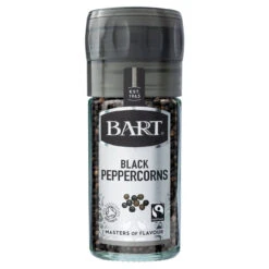 Bart Black Peppercorn Mill Fairtrade Organic 40g(Bart Organic Fairtrade Black Peppercorns 40g)