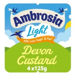 Ambrosia Light Custard Pots 4 X 125g(Ambrosia Low Fat Devon Custard 4 X 125g)