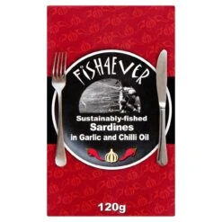 Fish 4 Ever Sardines In Organic Olive Oil Chilli & Garlic 120g(Fish 4 Ever Sardines In Organic Olive Oil Chilli Garlic 120g)