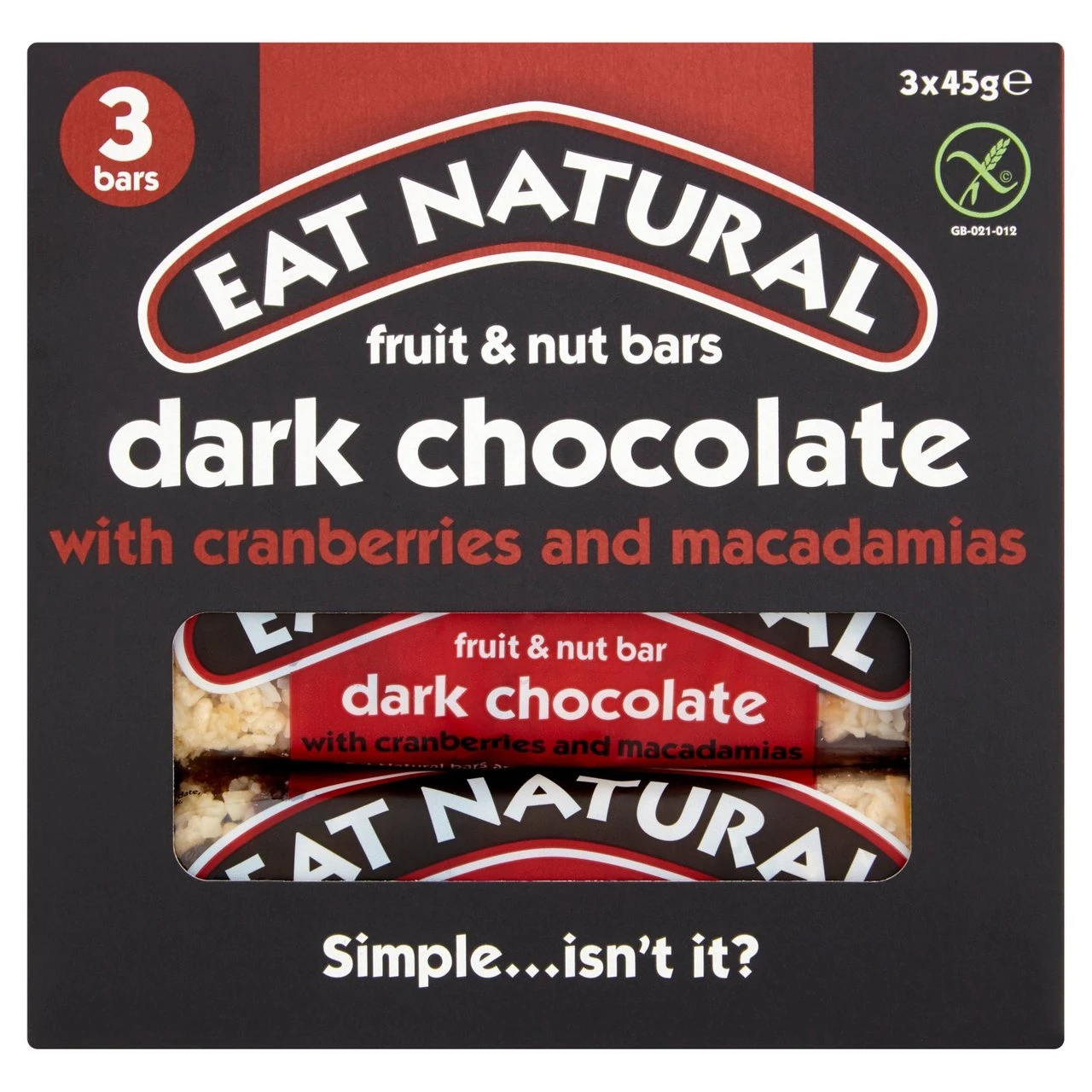Eat Natural Dark Chocolate Cranberries & Macadamias Bars 3 X 45g(Eat Natural Gluten Free Bars Cranberries Macadamias And Dark Chocolate 4x33g) 1 Eat Natural Dark Chocolate Cranberries & Macadamias Bars 3 X 45g(Eat Natural Gluten Free Bars Cranberries Macadamias And Dark Chocolate 4x33g)