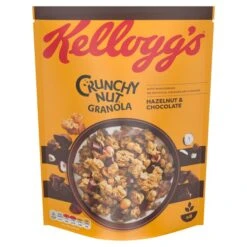 Kellogg's Crunchy Nut Hazelnut & Chocolate Breakfast Granola 380g(Kelloggs Crunchy Nut Glorious Oat Granola Chocolate Nut 380g)