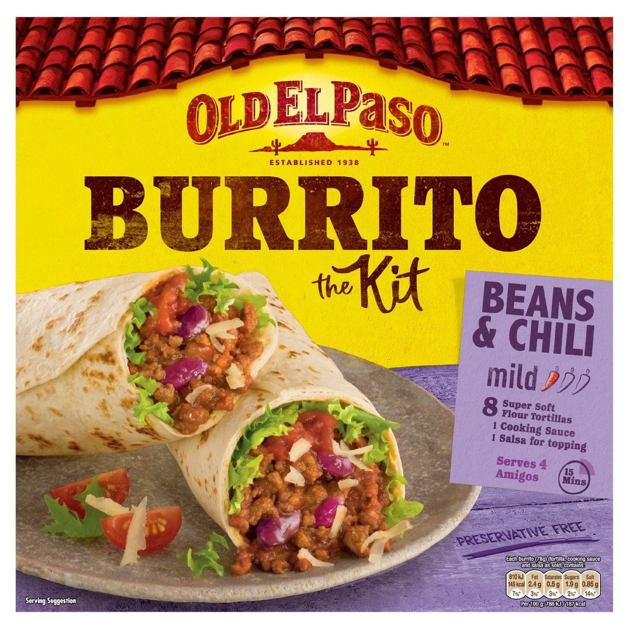 Old El Paso Beans & Chili Burrito Kit 620g(Old El Paso Burrito Dinner Kit 620g) 1 Old El Paso Beans & Chili Burrito Kit 620g(Old El Paso Burrito Dinner Kit 620g)