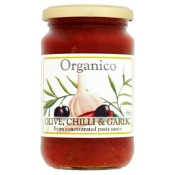 Organico Olive Chilli & Garlic Pasta Sauce 360g(Organico Organic Garlic Stuffed Olives 240g)