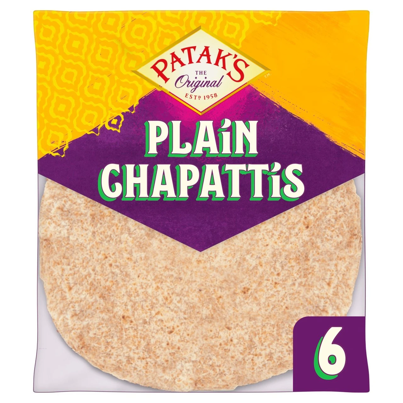 Patak's Plain Chapattis 6 Per Pack(Pataks Plain Chapattis 6 Per Pack) 1 Patak's Plain Chapattis 6 Per Pack(Pataks Plain Chapattis 6 Per Pack)