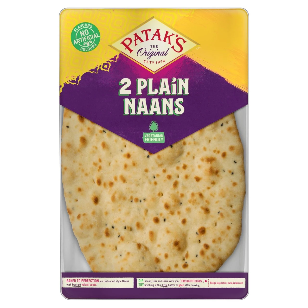 Patak's Plain Naan 2 Per Pack(Pataks 2 X Plain Naan Bread 280g By Pataks) 1 Patak's Plain Naan 2 Per Pack(Pataks 2 X Plain Naan Bread 280g By Pataks)