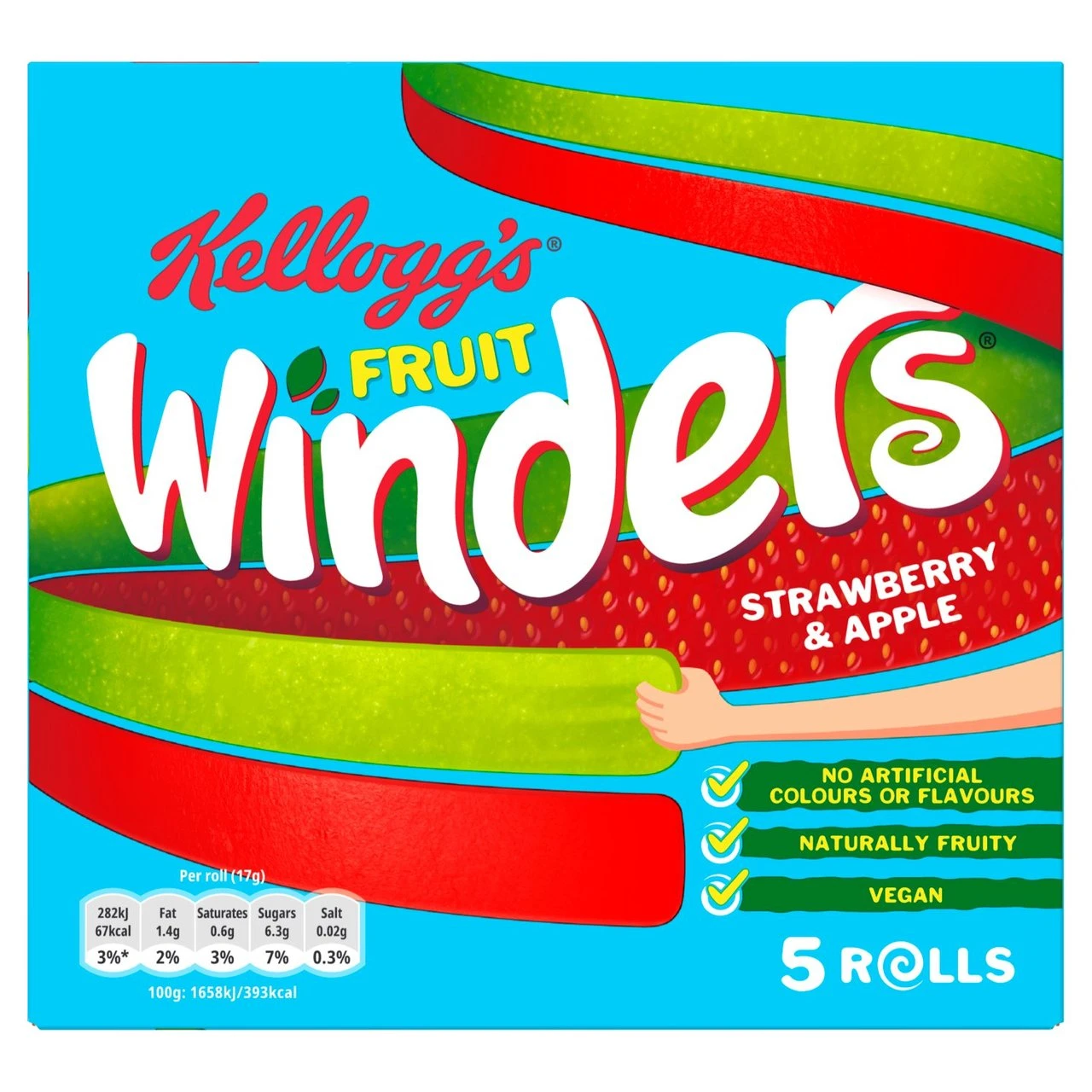 Kellogg's Winders Strawberry & Apple 5 Per Pack(Kelloggs Winders Strawberry Apple 5 X 17g) 1 Kellogg's Winders Strawberry & Apple 5 Per Pack(Kelloggs Winders Strawberry Apple 5 X 17g)