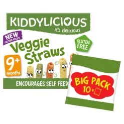Kiddylicious Veggie Straws 9 Mths+ Big Pack 10 X 12g(Kiddylicious Veggie Straws 9 Mths Big Pack 10 X 12g)
