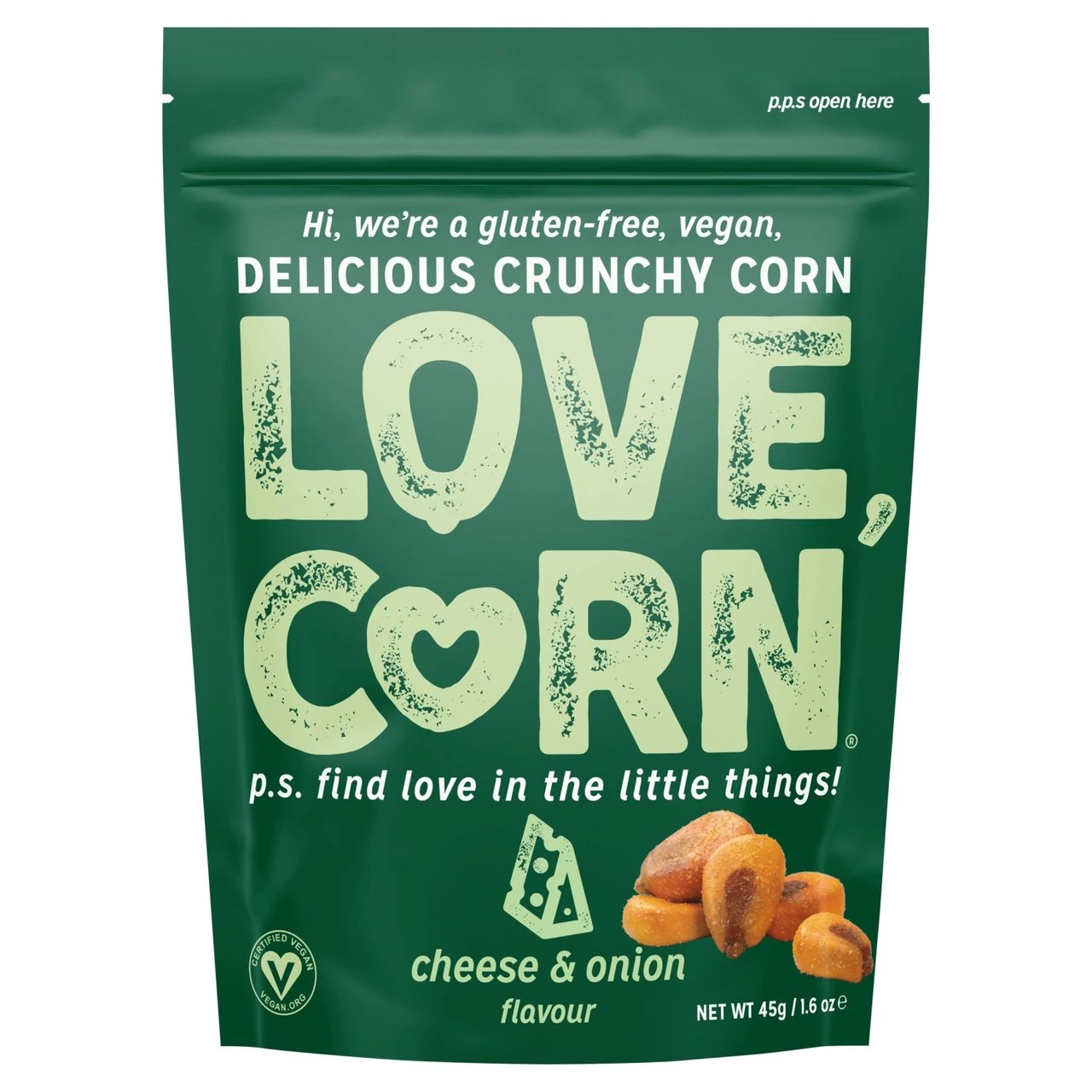 Love Corn Cheese & Onion Crunchy Corn 45g(Love Corn Cheese Onion Crunchy Corn 45g) 1 Love Corn Cheese & Onion Crunchy Corn 45g(Love Corn Cheese Onion Crunchy Corn 45g)