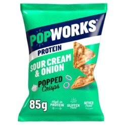 Pop Works Protein Sour Cream & Onion Sharing Popped Crisps 85g(Pop Works Protein Sour Cream Onion Sharing Popped Crisps 85g)