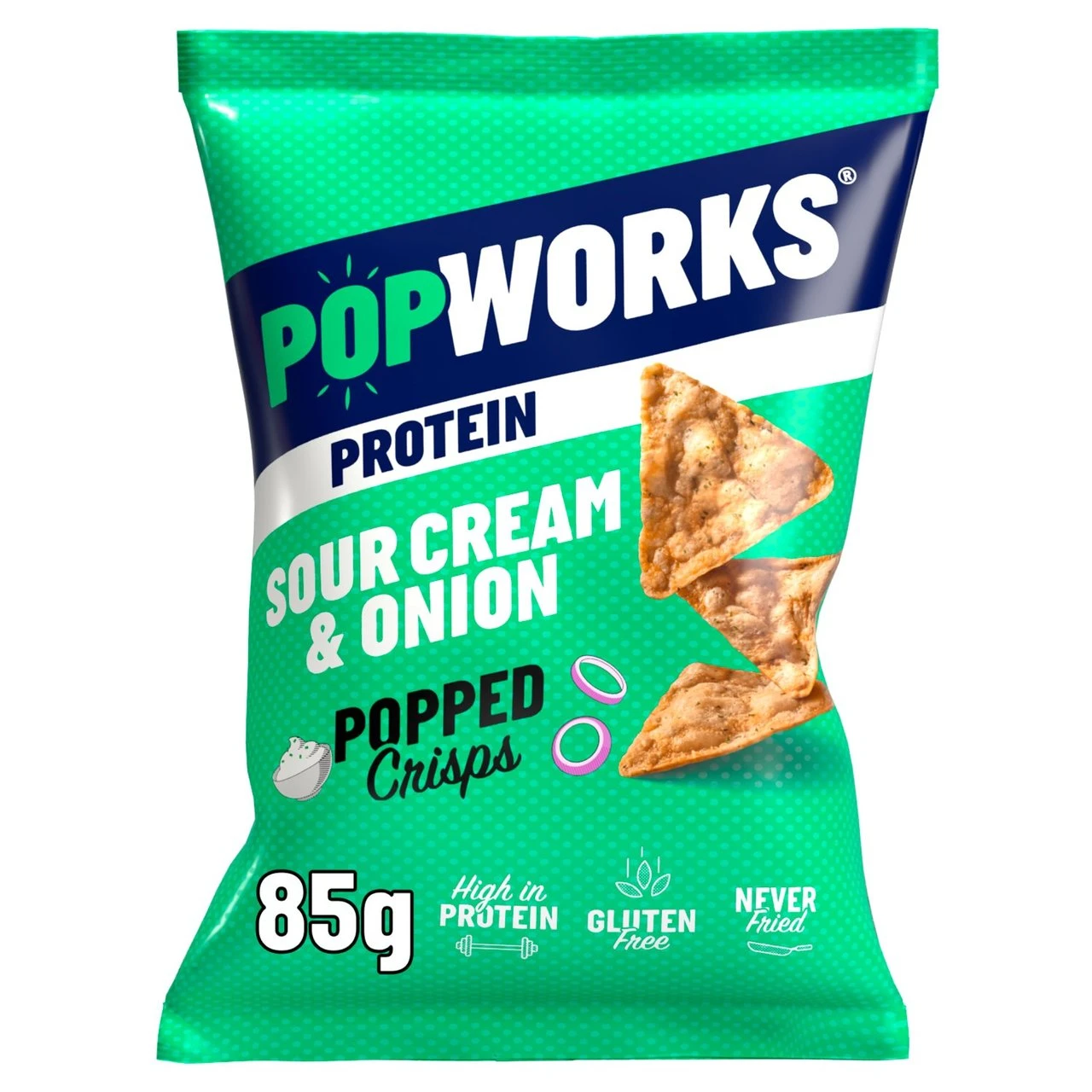 Pop Works Protein Sour Cream & Onion Sharing Popped Crisps 85g(Pop Works Protein Sour Cream Onion Sharing Popped Crisps 85g) 1 Pop Works Protein Sour Cream & Onion Sharing Popped Crisps 85g(Pop Works Protein Sour Cream Onion Sharing Popped Crisps 85g)