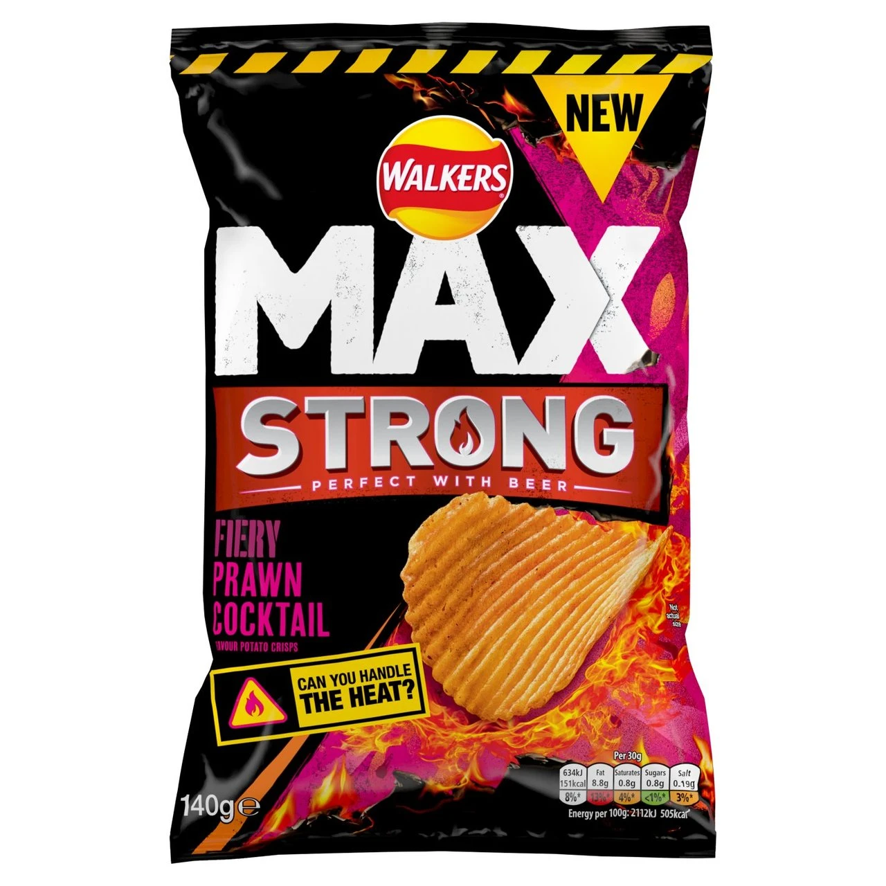 Walkers Max Strong Fiery Prawn Cocktail Sharing Crisps 140g(Walkers Max Strong Fiery Prawn Cocktail Sharing Crisps 140g) 1 Walkers Max Strong Fiery Prawn Cocktail Sharing Crisps 140g(Walkers Max Strong Fiery Prawn Cocktail Sharing Crisps 140g)