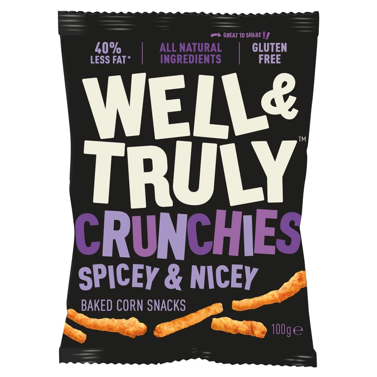 Well & Truly Crunchies Spicey & Nicey Share Bag 100g(Well Truly Crunchies Spicey Nicey Share Bag 100g) 1 Well & Truly Crunchies Spicey & Nicey Share Bag 100g(Well Truly Crunchies Spicey Nicey Share Bag 100g)