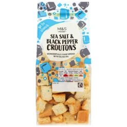 M&S Sea Salt & Black Pepper Croutons 80g(M S Sea Salt Black Pepper Croutons 80g)
