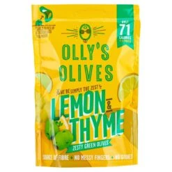 Olly's Olives Lemon & Thyme Green Halkidiki Olives The Hippie 50g(Ollys Olives Lemon Thyme Green Halkidiki Olives The Hippie 50g)