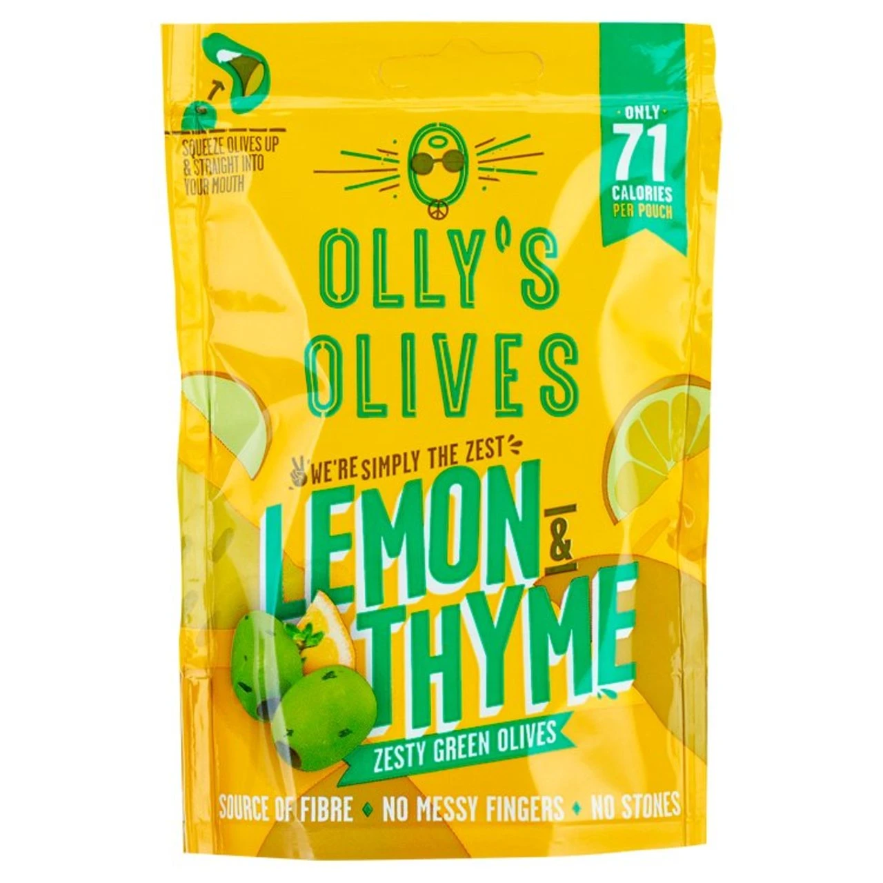 Olly's Olives Lemon & Thyme Green Halkidiki Olives The Hippie 50g(Ollys Olives Lemon Thyme Green Halkidiki Olives The Hippie 50g) 1 Olly's Olives Lemon & Thyme Green Halkidiki Olives The Hippie 50g(Ollys Olives Lemon Thyme Green Halkidiki Olives The Hippie 50g)