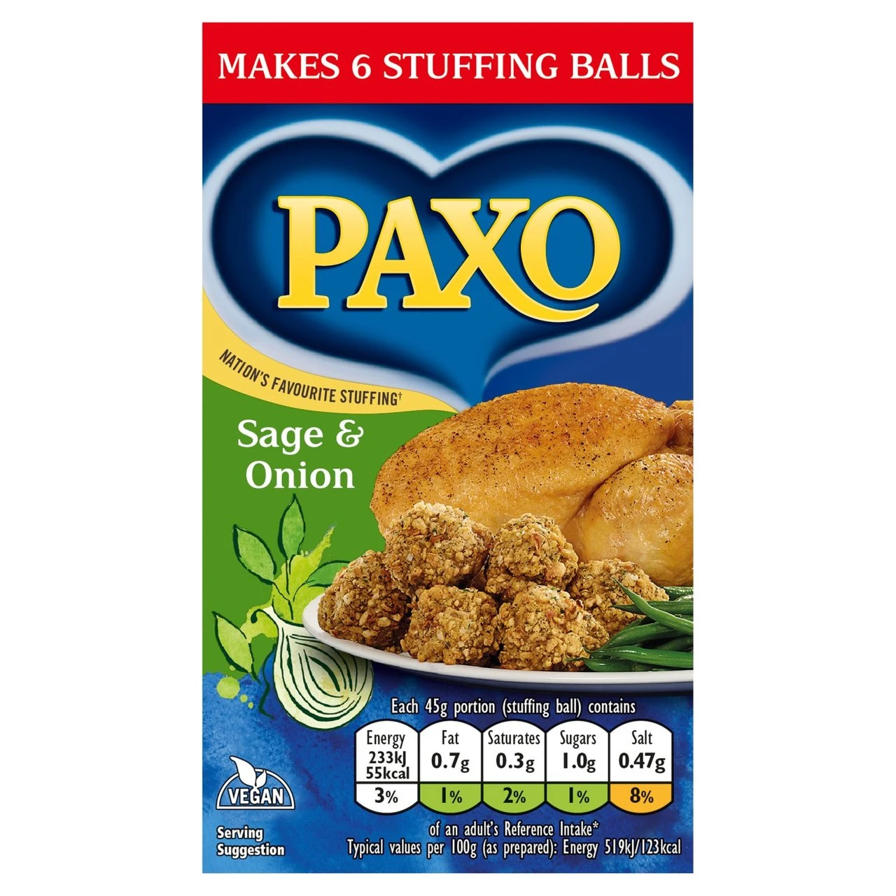 Paxo Sage & Onion Stuffing Mix 85g(Paxo Sage Onion Stuffing Mix 85g) 1 Paxo Sage & Onion Stuffing Mix 85g(Paxo Sage Onion Stuffing Mix 85g)