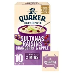 Quaker Oat So Simple Sultanas & Raisins Fruit Porridge 10 X 38.5g(Quaker Oat So Simple Sultanas Raisins Fruit Porridge 10 X 38 5g)