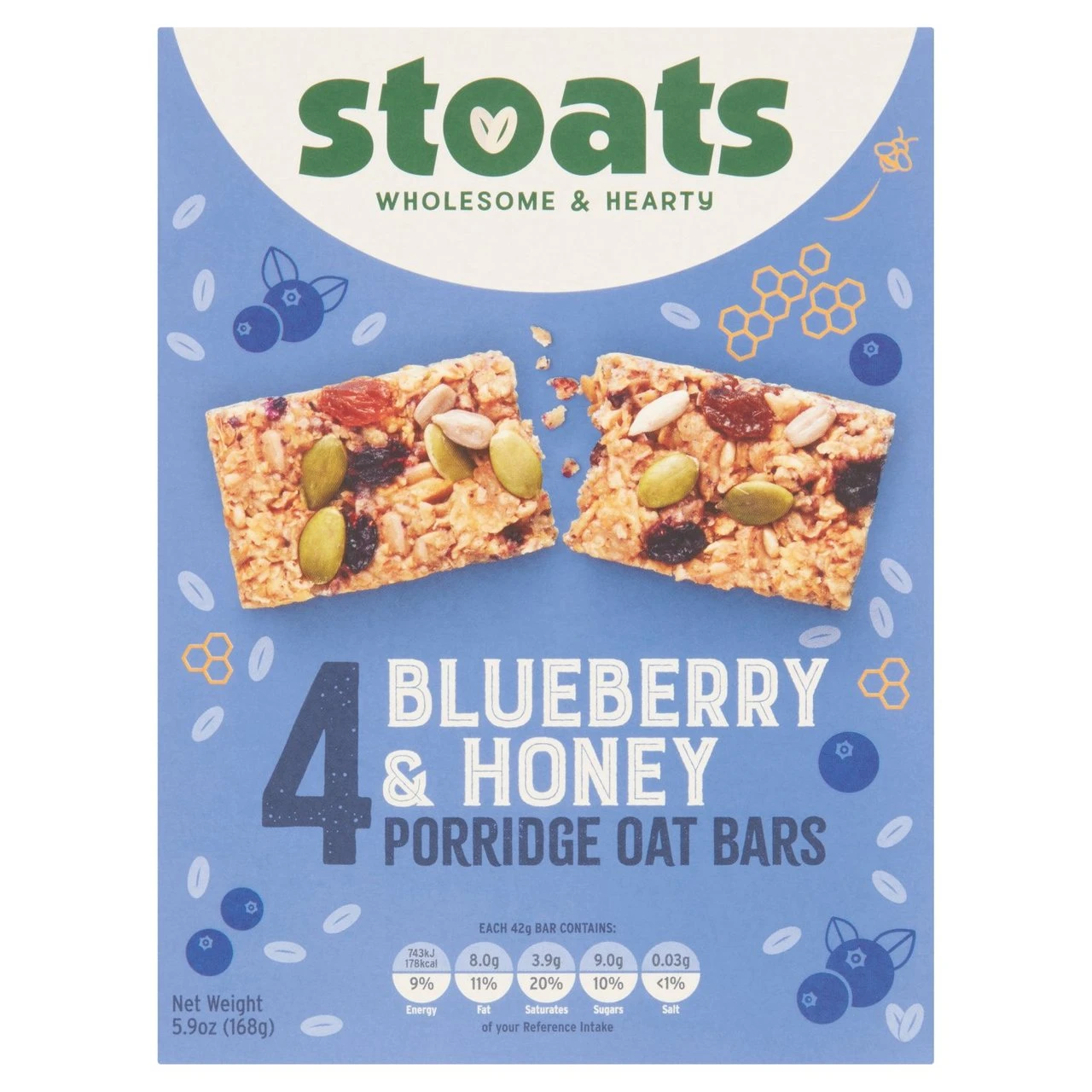 Stoats Blueberry & Honey Porridge Oat Bars 4 X 42g(Stoats Blueberry Honey Porridge Oat Bars 4 X 42g) 1 Stoats Blueberry & Honey Porridge Oat Bars 4 X 42g(Stoats Blueberry Honey Porridge Oat Bars 4 X 42g)
