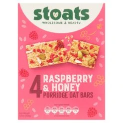 Stoats Raspberry & Honey Porridge Oat Bars 4 X 42g(Stoats Raspberry Honey Porridge Oat Bars 4 X 42g)