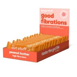 The Gut Stuff Good Fibrations Peanut Butter High Fibre Box Of Bars 12 X 35g(The Gut Stuff Good Fibrations Peanut Butter High Fibre Box Of Bars 12 X 35g)