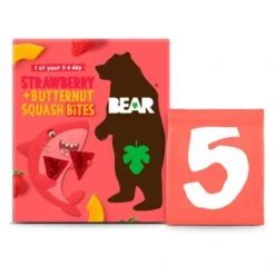 Bear Bites Fruit & Veg Shapes Strawberry & Butternut Squash Multipack 5 X 18g(Bear Bites Fruit Veg Shapes Strawberry Butternut Squash Multipack 5 X 18g)