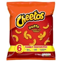 Cheetos Puffs Flamin' Hot Multipack Snacks 6 Per Pack(Cheetos Puffs Flamin Hot Multipack Snacks 6 Per Pack)
