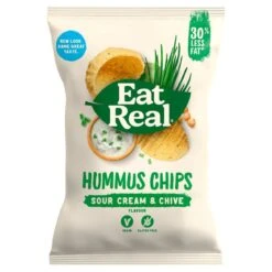Eat Real Hummus Sour Cream & Chives Flavour Chips 135g(Eat Real Hummus Sour Cream Chives Flavour Chips 135g)