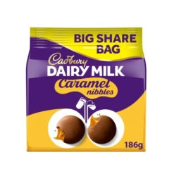 Cadbury Dairy Milk Caramel Nibbles Chocolate Bag 186g(Cadbury Curly Wurly 5 X 26g)