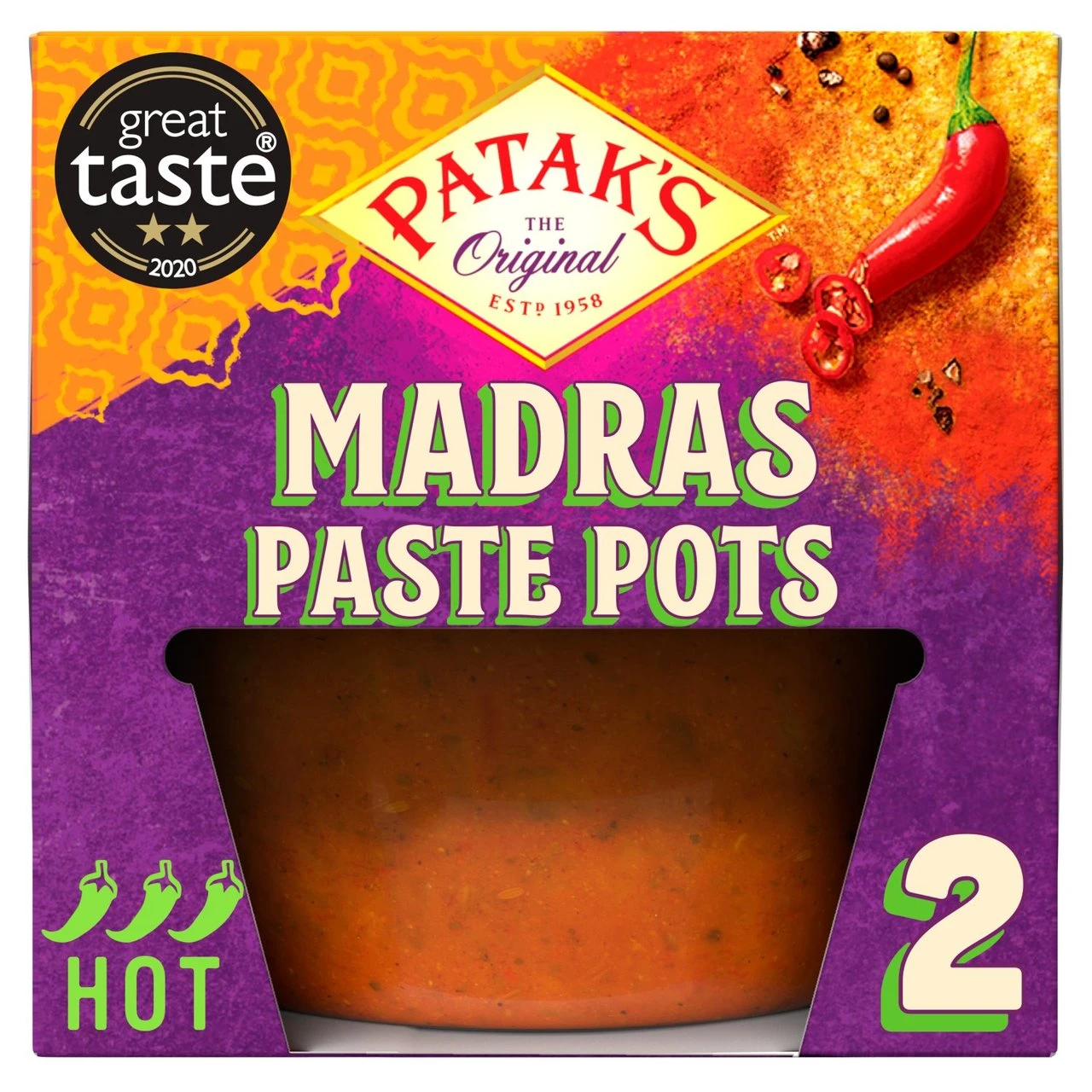Patak's Madras Curry Paste Pot 2 X 70g(Pataks Madras Curry Paste Pot 2 X 70g) 1 Patak's Madras Curry Paste Pot 2 X 70g(Pataks Madras Curry Paste Pot 2 X 70g)