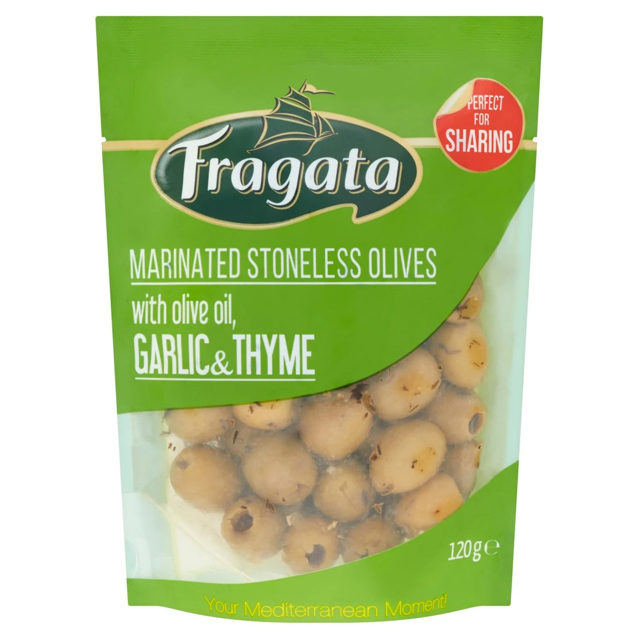 Fragata Marinated Pitted Green Olives With Garlic & Thyme 120g(Fragata Marinated Pitted Green Olives With Garlic Thyme 120g) 1 Fragata Marinated Pitted Green Olives With Garlic & Thyme 120g(Fragata Marinated Pitted Green Olives With Garlic Thyme 120g)