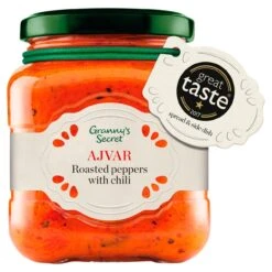 Granny's Secret Ajvar Hot Roasted Red Pepper Spread 200g(Grannys Secret Ajvar Hot Roasted Red Pepper Spread 200g)