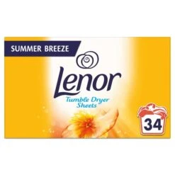 Lenor Fabric Tumble Dryer Sheets Summer Breeze 34 Per Pack(Lenor Tumble Dryer Summer Breeze Sheets 2 X 34)